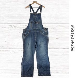 OLD NAVY Women’s Size XXL Denim Jean Bib Overalls Romper Cotton Distressed